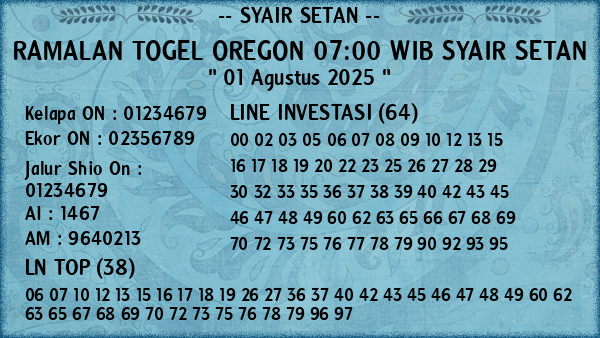 Prediksi Oregon 07:00 WIB