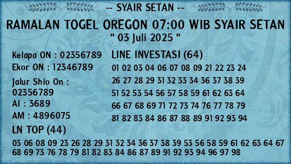 Prediksi Oregon 07:00 WIB
