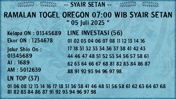 Prediksi Oregon 07:00 WIB