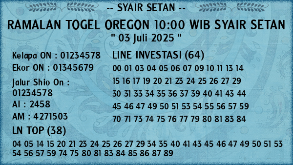 Prediksi Oregon 10:00 WIB