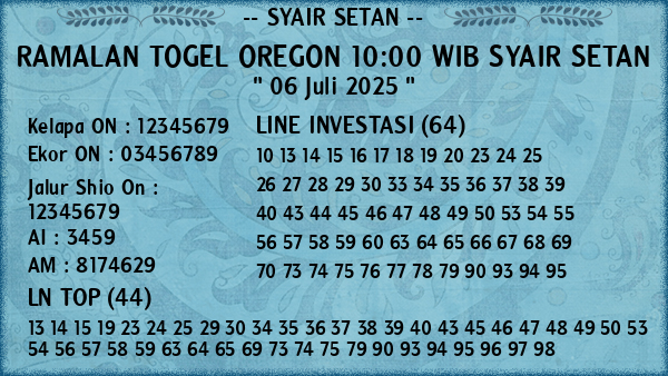 Prediksi Oregon 10:00 WIB