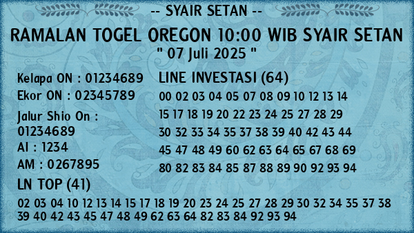 Prediksi Oregon 10:00 WIB
