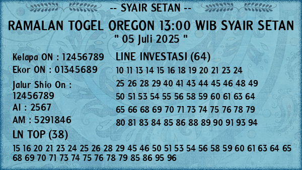 Prediksi Oregon 13:00 WIB