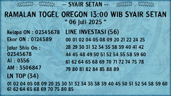 Prediksi Oregon 13:00 WIB