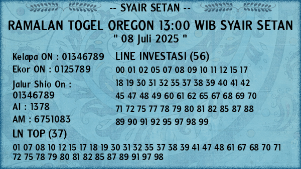Prediksi Oregon 13:00 WIB