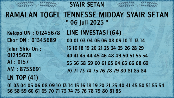 Prediksi Tennesse Midday