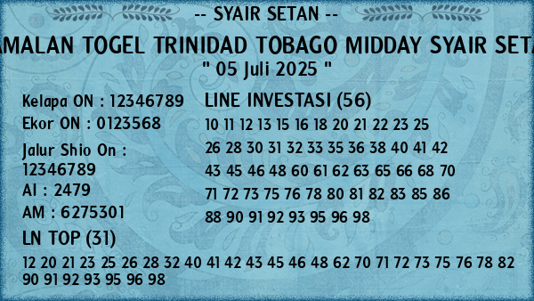 Prediksi Trinidad Tobago Midday