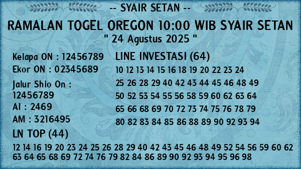Prediksi Oregon 10:00 WIB