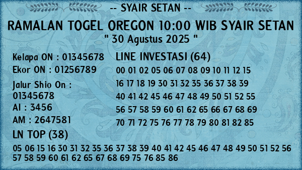 Prediksi Oregon 10:00 WIB