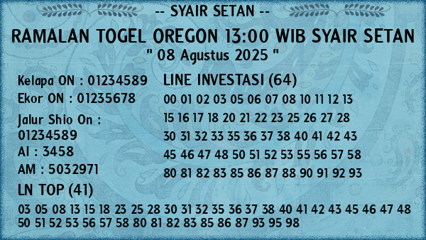 Prediksi Oregon 13:00 WIB
