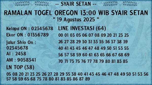 Prediksi Oregon 13:00 WIB
