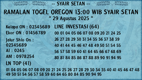 Prediksi Oregon 13:00 WIB