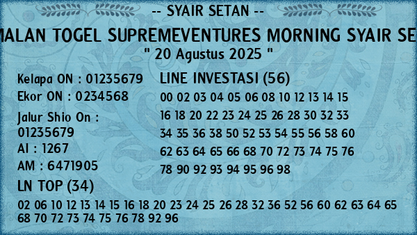 Prediksi Supremeventures Morning
