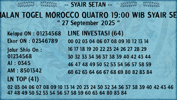Prediksi Morocco Quatro 19:00 WIB