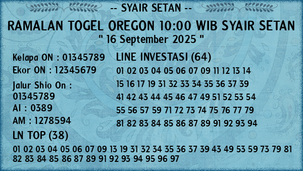 Prediksi Oregon 10:00 WIB