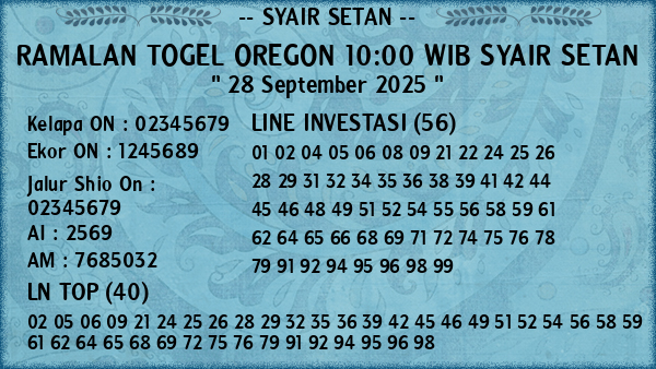 Prediksi Oregon 10:00 WIB