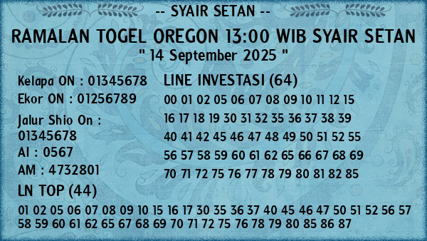 Prediksi Oregon 13:00 WIB
