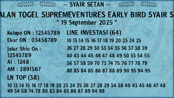 Prediksi Supremeventures Early Bird