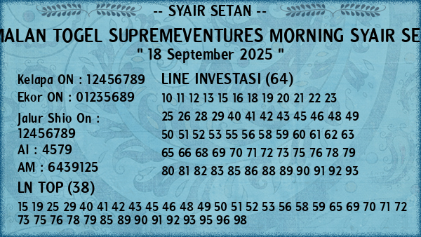 Prediksi Supremeventures Morning