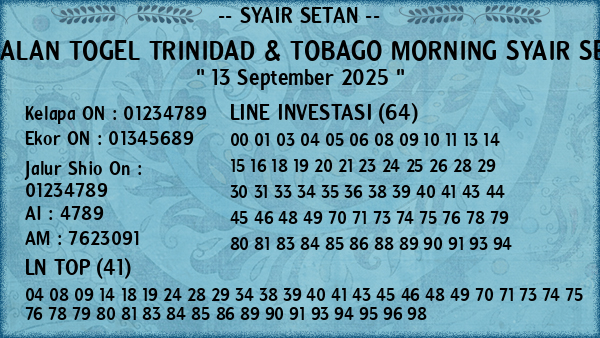 Prediksi Trinidad & Tobago Morning