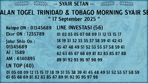 Prediksi Trinidad & Tobago Morning