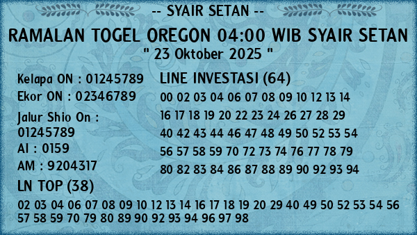 Prediksi Oregon 04:00 WIB
