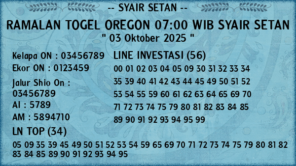 Prediksi Oregon 07:00 WIB