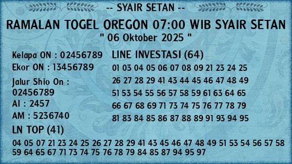 Prediksi Oregon 07:00 WIB