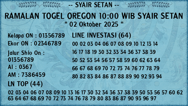 Prediksi Oregon 10:00 WIB