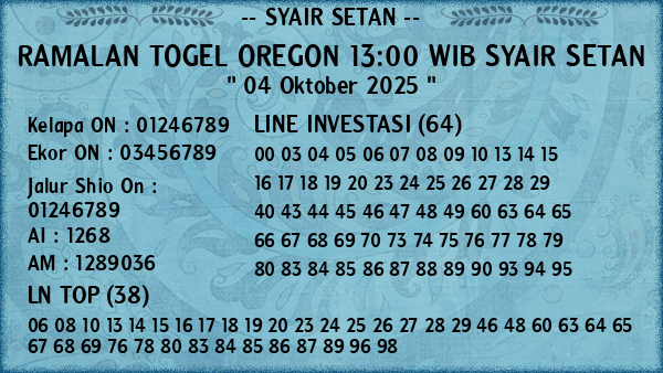 Prediksi Oregon 13:00 WIB