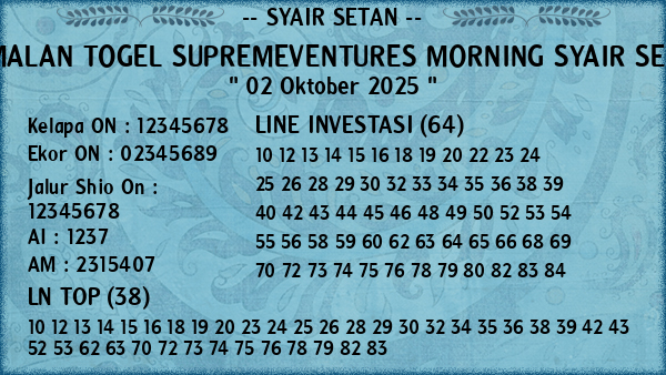 Prediksi Supremeventures Morning