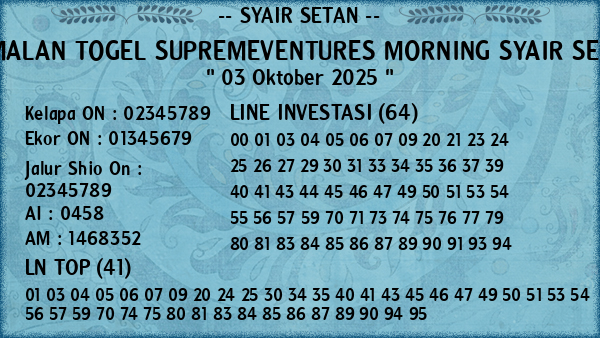 Prediksi Supremeventures Morning