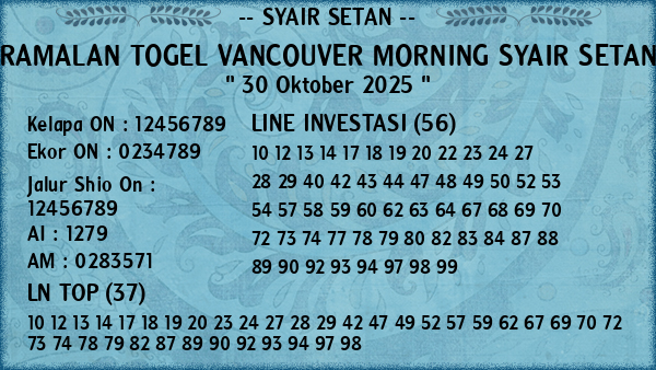 Prediksi Vancouver Morning