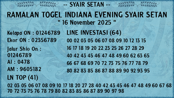Prediksi Indiana Evening