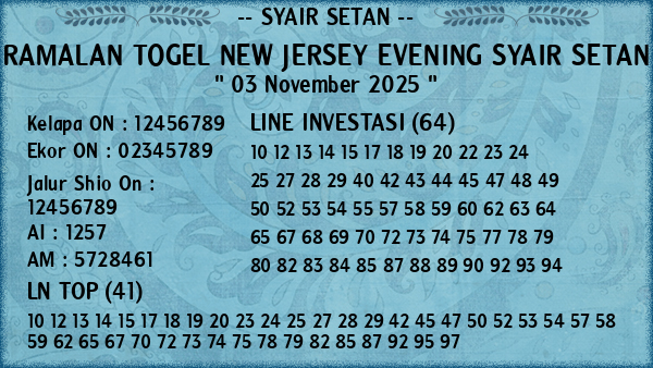 Prediksi New Jersey Evening