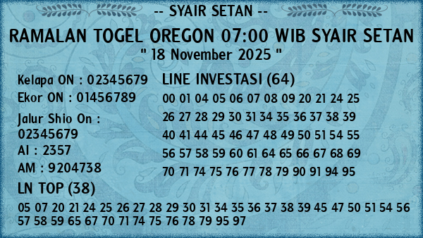 Prediksi Oregon 07:00 WIB