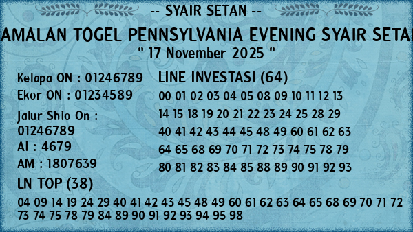 Prediksi Pennsylvania Evening