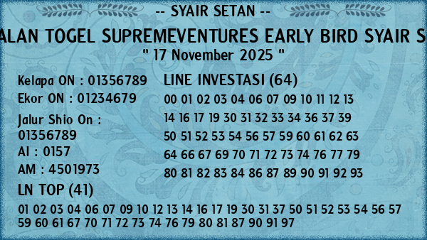 Prediksi Supremeventures Early Bird