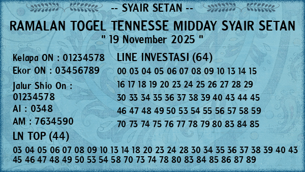 Prediksi Tennesse Midday