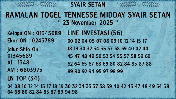Prediksi Tennesse Midday