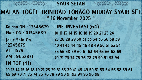 Prediksi Trinidad Tobago Midday