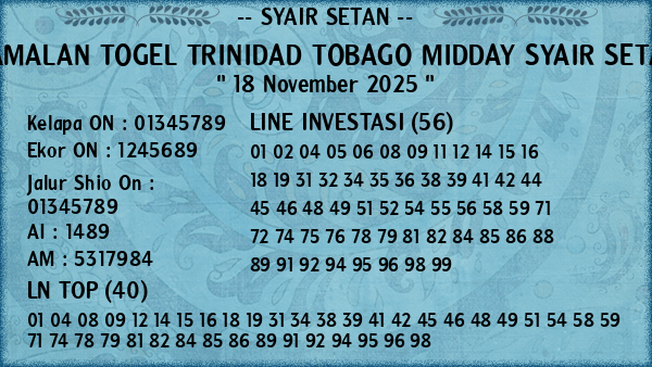 Prediksi Trinidad Tobago Midday