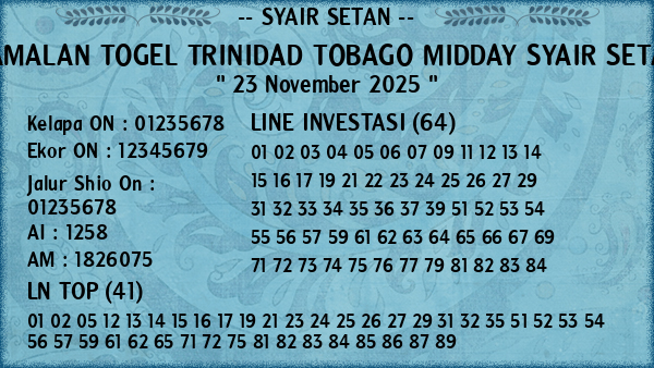 Prediksi Trinidad Tobago Midday