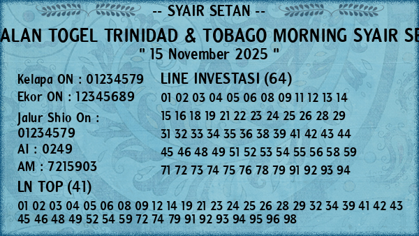 Prediksi Trinidad & Tobago Morning