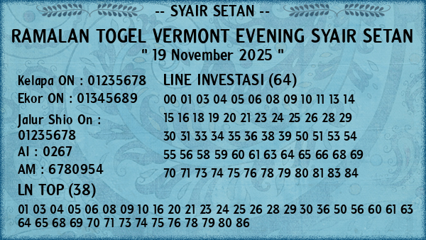 Prediksi Vermont Evening
