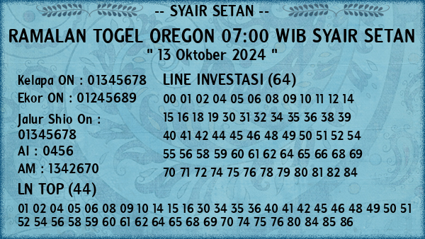 Prediksi Oregon 07:00 WIB