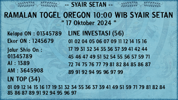 Prediksi Oregon 10:00 WIB