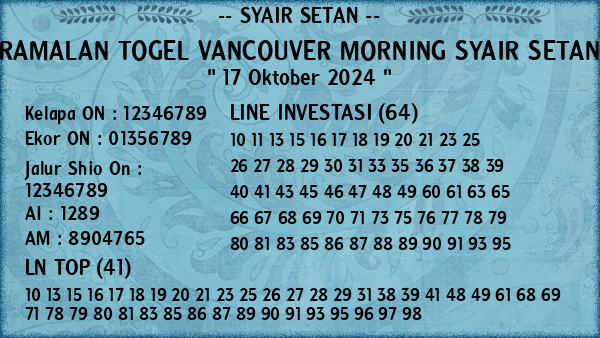 Prediksi Vancouver Morning