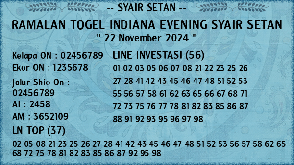 Prediksi Indiana Evening