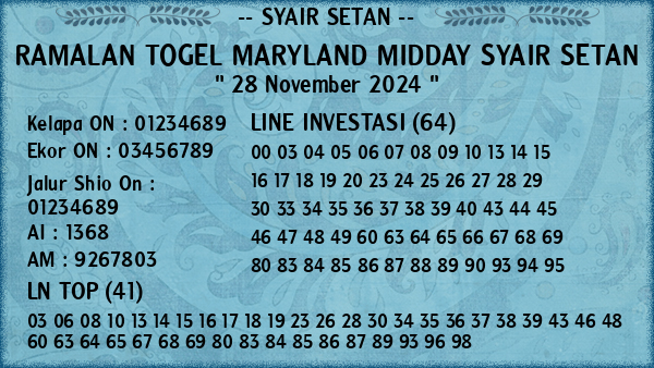 Prediksi Maryland Midday